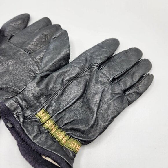 Perrin Paris Men's Black Leather Gloves Wrist Length Lined Lot of 2 M/L Fit - Picture 9 of 12